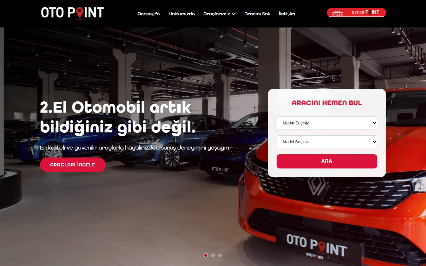 Oto Point website design, home page